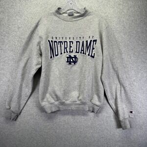 Notre Dame Fighting Irish Sweatshirt Mens Small Gray NCAA Football Champion